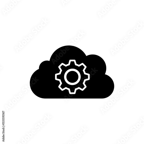 Cloud with gear icon representing cloud computing and settings