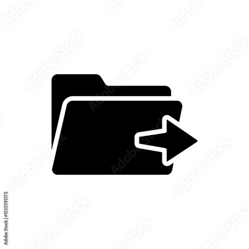 Folder icon with outward arrow symbolizing export or move files