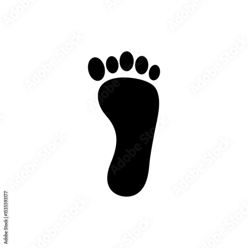 Footprint with toes icon for tracking and travel related designs