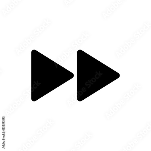 Fast Forward Icon with Two Right Facing Triangles