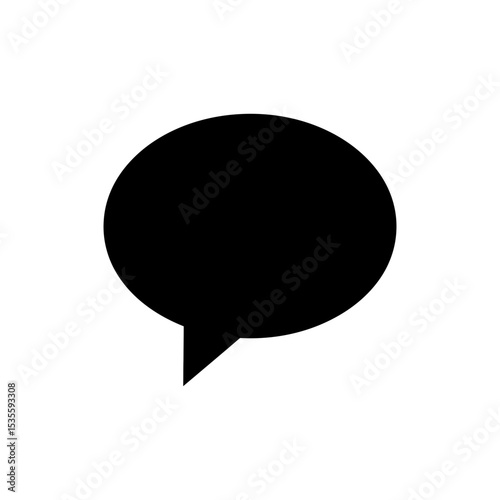 Minimal chat bubble icon with small bottom tail vector