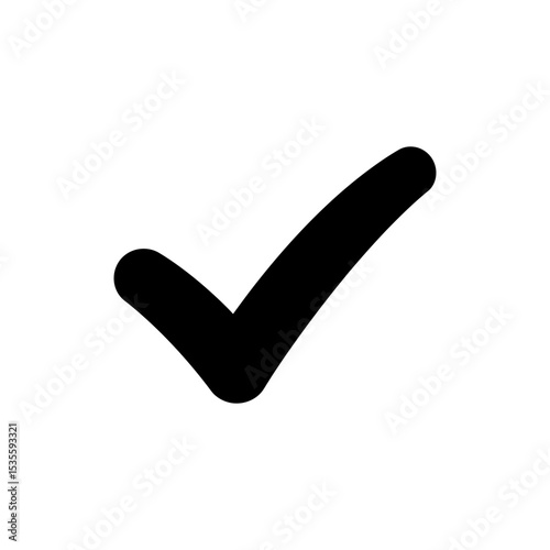 Smooth angled check mark icon for validation or approval