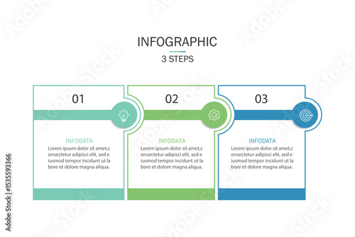 Business infographic template timeline with 3 element for presentation. Workflow, marketing, planning, timeline and annual report. Vector illustration.