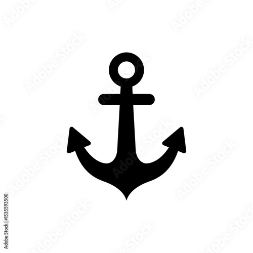 Anchor Icon With Central Loop Representing Stability And Security
