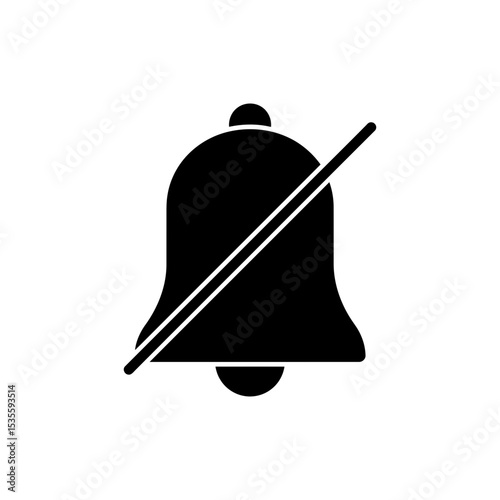 Bell Icon with Mute Slash Symbol Notification Disabled