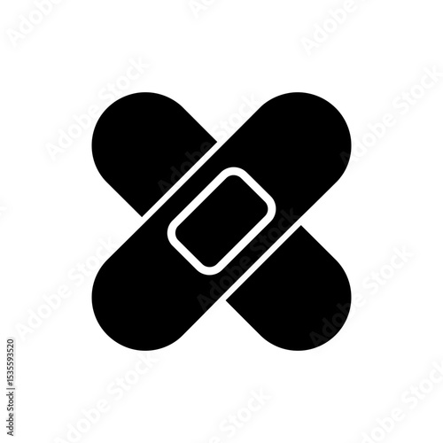 Bandage in X shape representing wound care or medical treatment