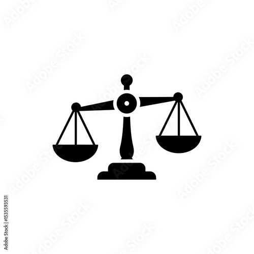 Balance scale with two trays symbolizing justice and fairness