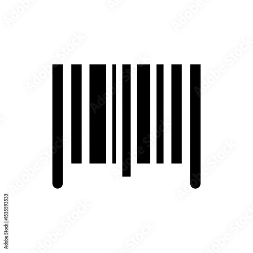 Barcode with vertical lines representing product identification and scanning