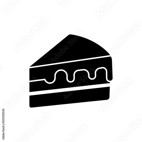Cake Slice with Icing Drip Icon Representing Dessert and Celebration