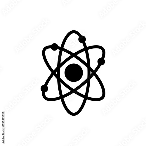 Atom Icon With Orbit Lines Representing Science And Technology