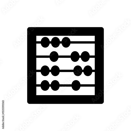 Abacus tool icon with rows of moving beads