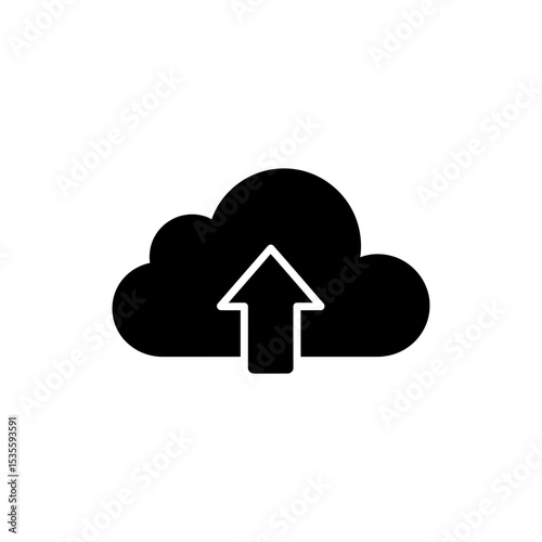 Cloud icon with upload arrow symbolizing cloud file upload or backup