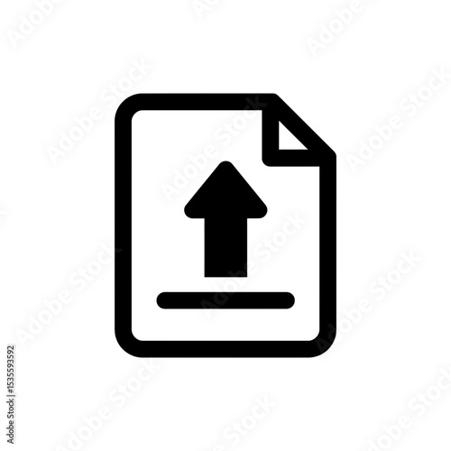 Up arrow emerging from document symbolizing file upload or export