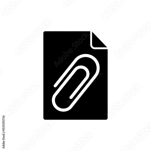 Paperclip Icon with Flat Loop for Attachment and Documents