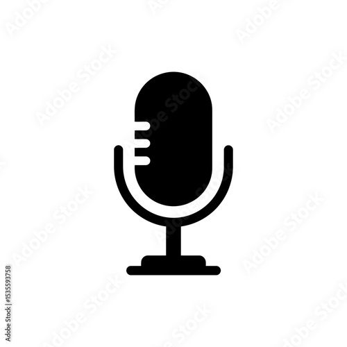 Microphone icon with flat base for audio recording