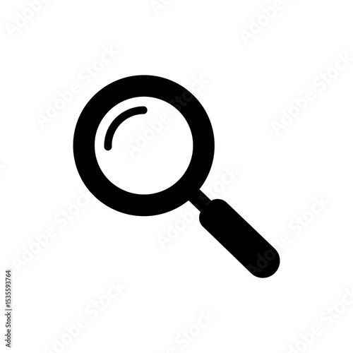 Magnifying Glass with Short Handle Icon Representing Search and Inspection