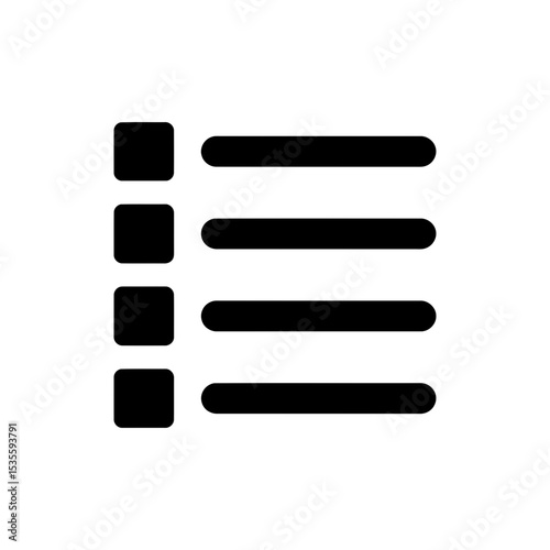 Minimalist list view icon representing database or directory layout