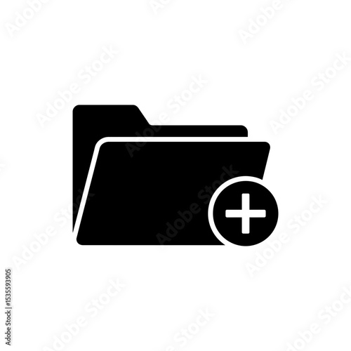 Folder Icon with Plus Symbol Add or Expand Folder
