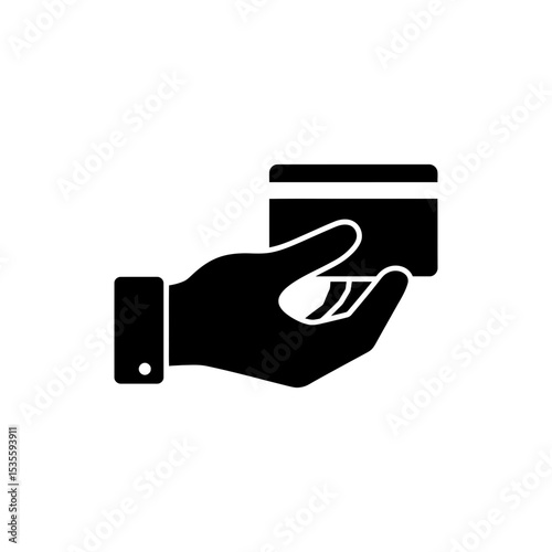Hand Holding Card Icon Representing Payment or Identification