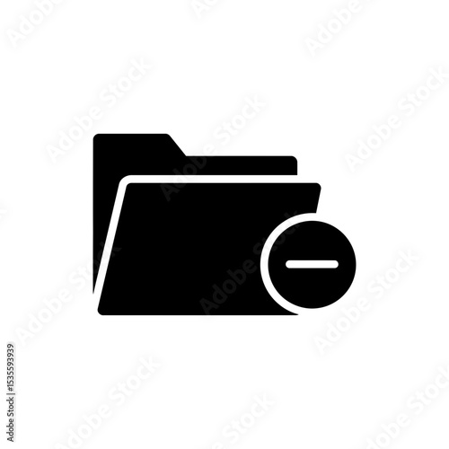 Folder Icon with Minus Symbol Remove or Collapse Folder