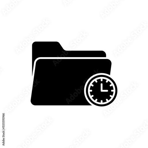Folder with clock overlay representing scheduled or timed files
