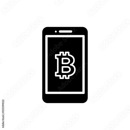 Smartphone Displaying Bitcoin Logo Digital Payment Image
