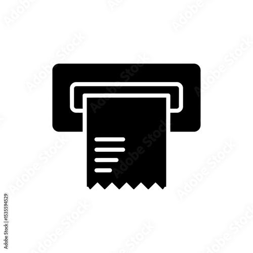 Paper Receipt Emerging from ATM Machine for Transaction Proof