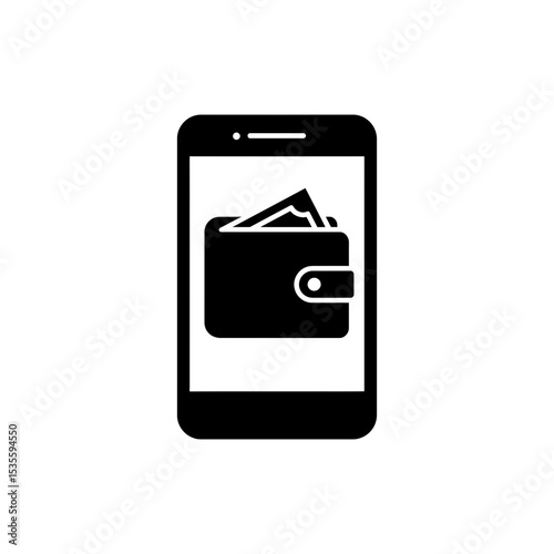 Mobile Wallet Icon on Home Screen Digital Finance App