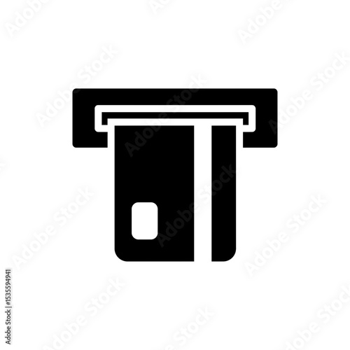ATM Card Half Inserted Into Machine Banking Transaction Concept
