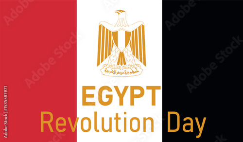 Egypt Revolution Day banner. Concept independence day of Egypt and Egypt national day.