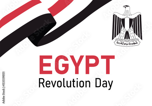 Anniversary banner Egypt Revolution Day. Vector for banner, background, poster and others.