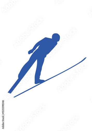 saut ski combine nordique silhouette