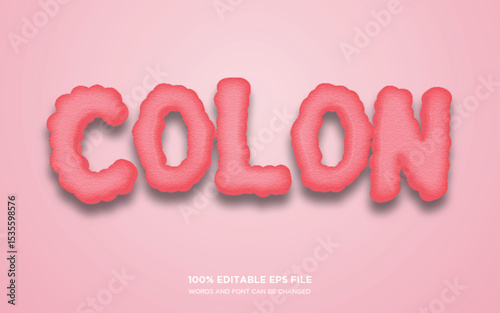 Colon 3D editable text style effect	
