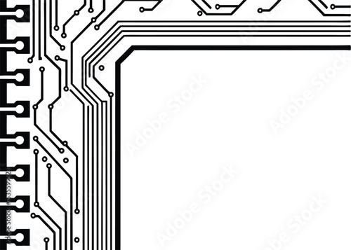 Abstract circuit board trace inspired border.

