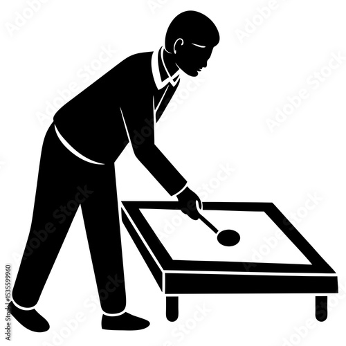 A man is playing . 