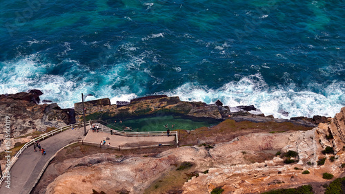 The Bogey Hole ocean pool, Newcastle, NSW, Australien, also known as the Commandant's Baths, is a heritage-listed sea bath in Newcastle