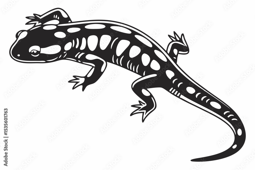 Naklejka premium tiger salamander sihouette black vector 