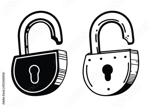 Abstract padlock icon set