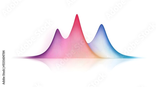 Crisp Blank Vector Illustration of a Standard Normal Distribution Graph and Gaussian Bell Curve on a Clean White Background Emphasizing Modern Clarity