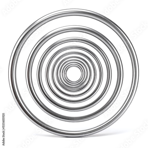 A shiny metal plate featuring an intricate abstract design, showcasing swirling patterns and geometric shapes that create a visually striking effect.