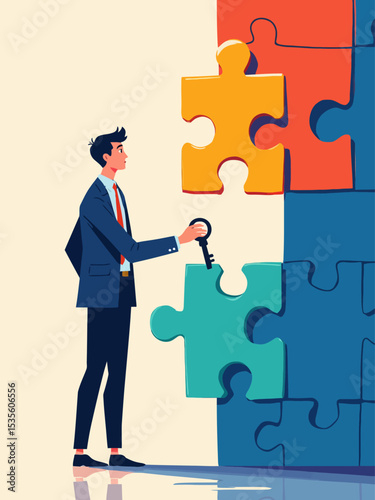 Turnkey solution complete ready to use product, open opportunity to solve customer problem, unlock potential to success, software or platform concept