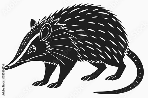 tenrec silhoette black vector 