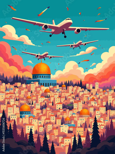  drones and missiles attacking jerusalem