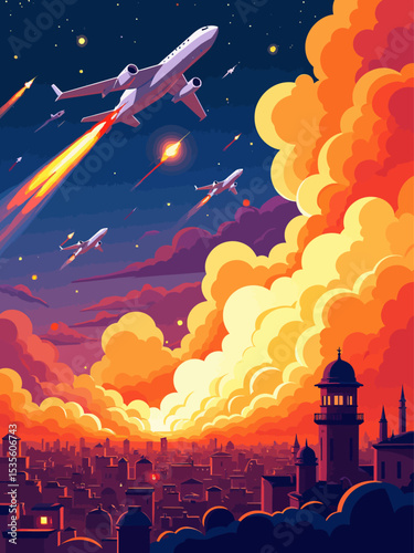  drones and missiles attacking jerusalem