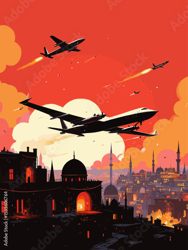  drones and missiles attacking jerusalem