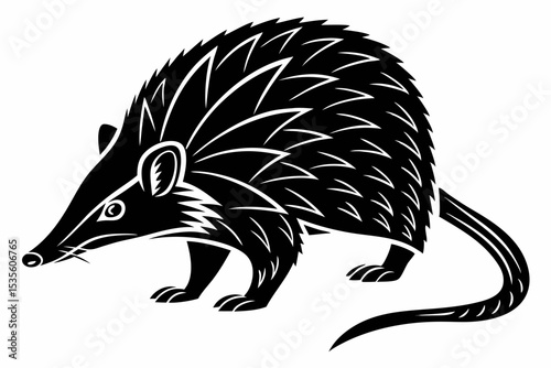 tenrec silhoette black vector 
