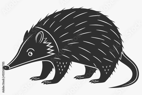 tenrec silhoette black vector 