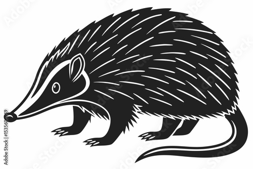 tenrec silhoette black vector 