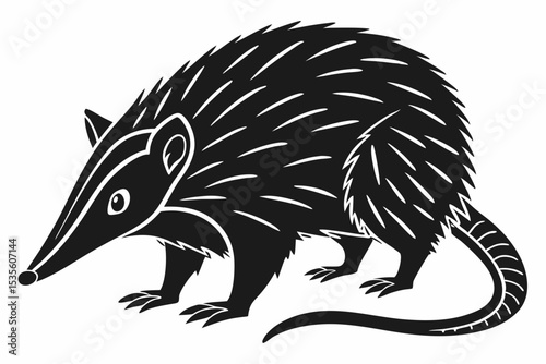 tenrec silhoette black vector 