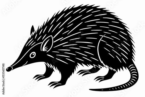 tenrec silhoette black vector 